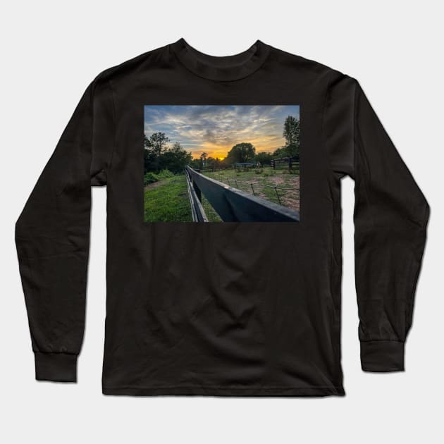 Sunset on the Farm Long Sleeve T-Shirt by Ckauzmann